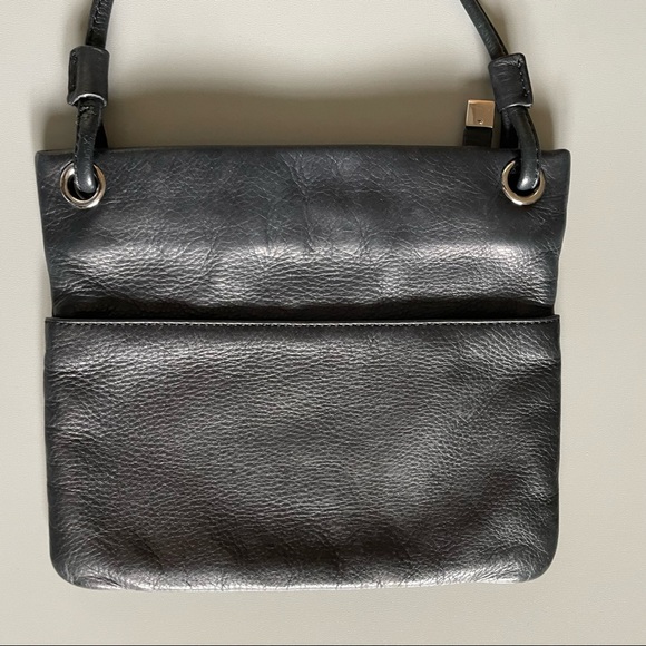 Margot Pebbled Black Leather Crossbody Bag Purse - Picture 2 of 12
